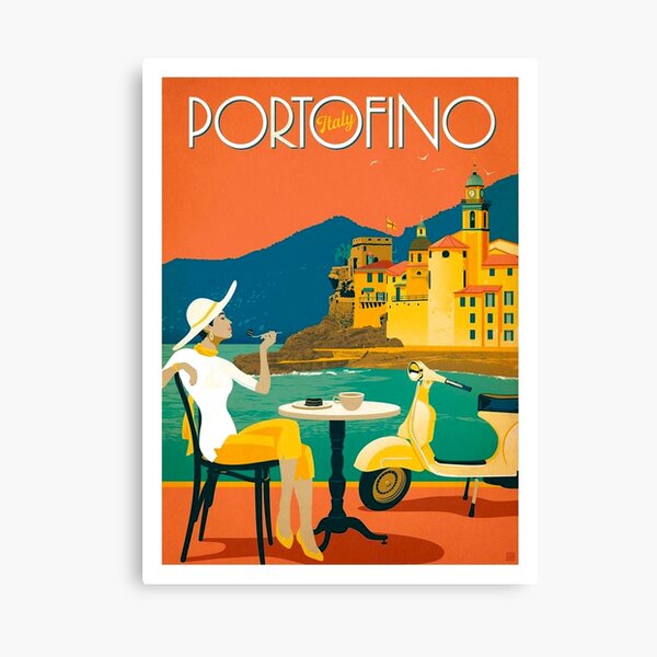 PORTOFINO ITALY : Vintage Resort Travel Advertising Print Canvas Print