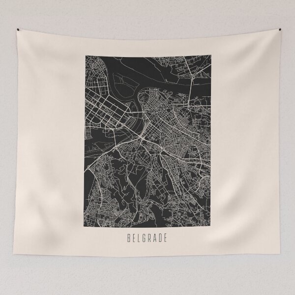 Item preview, Belgrade City Street Map Dark designed and sold by Teecha.