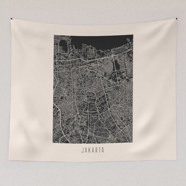 Item preview, Jakarta City Street Map Dark designed and sold by Teecha.