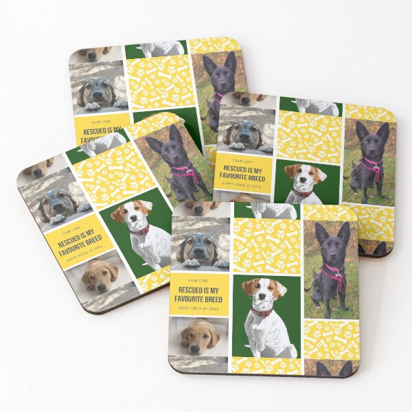 Item preview, Team Lana Rescued is my Favourite Breed. Yellow photo collage designed and sold by TeamLanaDogs.