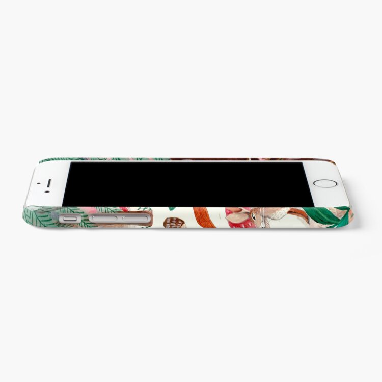 Alternate view of Whimsical woodland animals forest in the snow iPhone Case