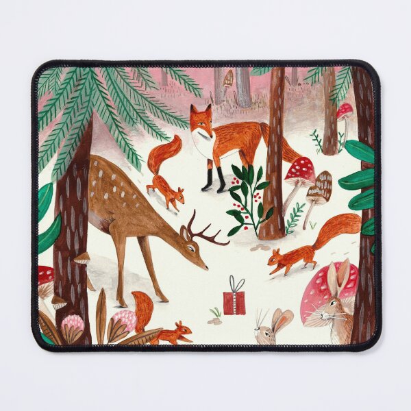 Item preview, Whimsical woodland animals forest in the snow designed and sold by Caroline Bonne Müller.