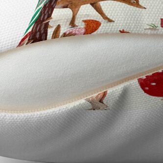 Alternate view of Whimsical woodland animals forest in the snow Floor Pillow
