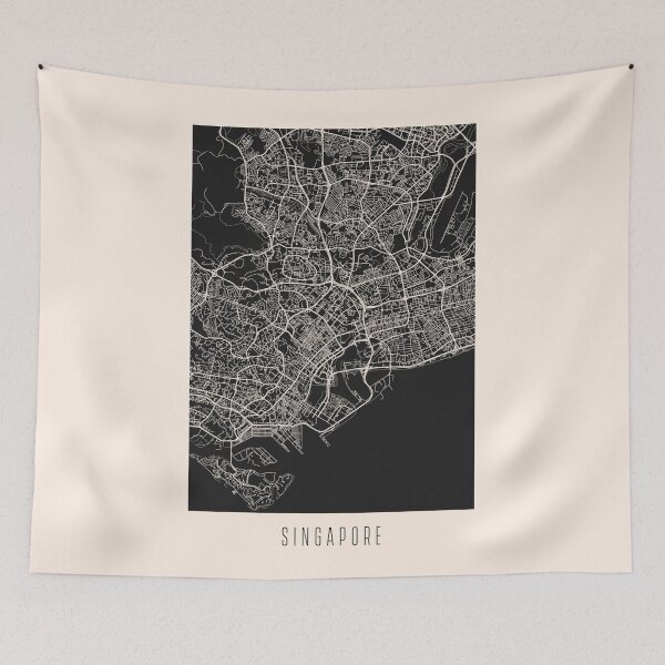 Item preview, Singapore City Street Map Dark designed and sold by Teecha.