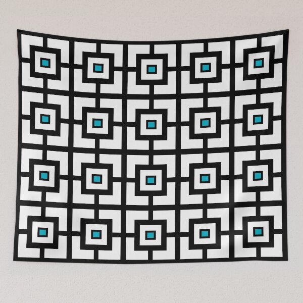Item preview, Black White and Blue Square Tiles designed and sold by KCavender.