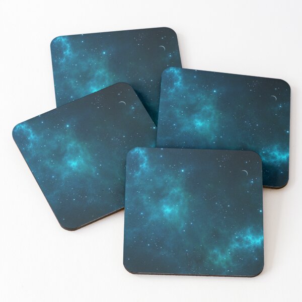 Item preview, Blue and Teal Galaxy Twinkle Stars, Moon and Clouds designed and sold by jessicaleah15.