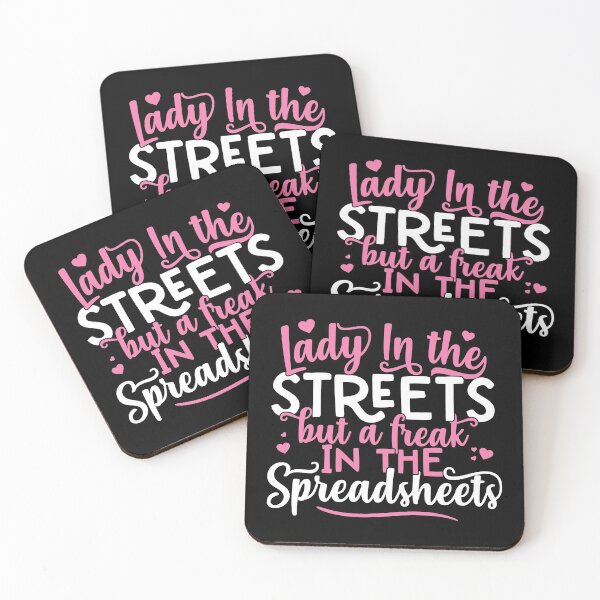 Item preview, Womens Lady In The Streets But A Freak In The Spreadsheets design designed and sold by theodoros20.