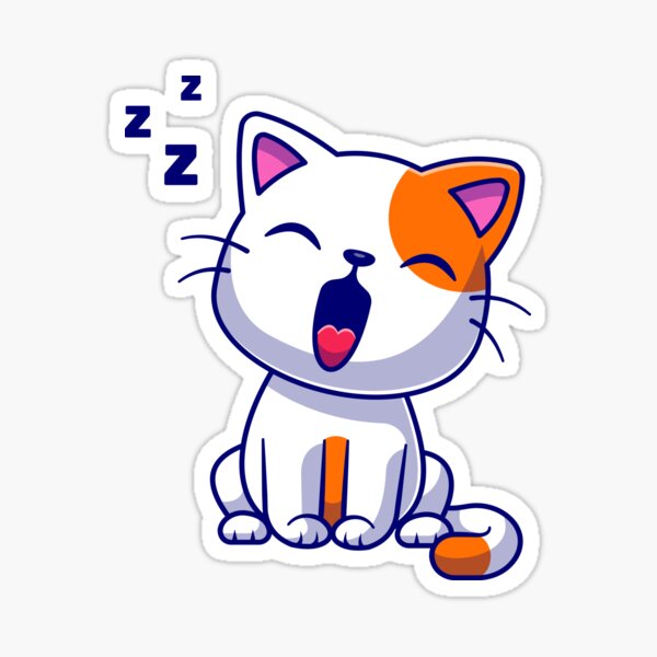The cat sings to his lover. Funny cat. Cute Cat Sticker