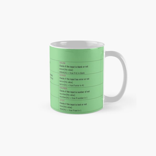 Excel-Formel-Spickzettel 2 Tasse (Standard)
