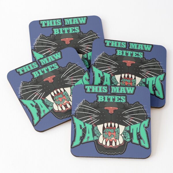 Item preview, This Maw Bites Fascists - Black Cat Mouth Graphic Design designed and sold by DigiDragon7.