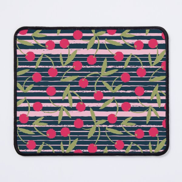 Item preview, vintage cherry pattern retro collection, Spring Cherry Berries, sweet cherry berries pattern, cherry striped, gift for healthy fruit lovers designed and sold by Dotsby.