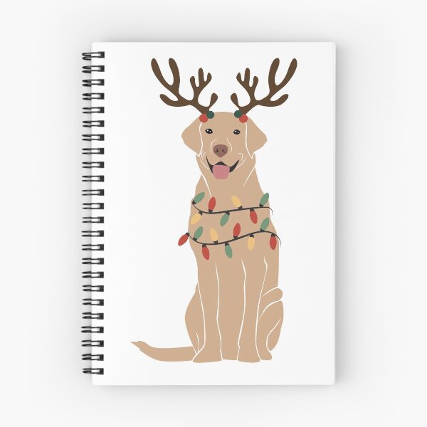 Item preview, Christmas Labrador Wearing Antlers with Festive Lights designed and sold by DeonaMacLeod.