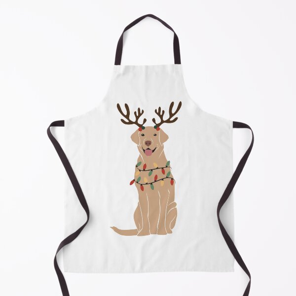 Item preview, Christmas Labrador Wearing Antlers with Festive Lights designed and sold by DeonaMacLeod.