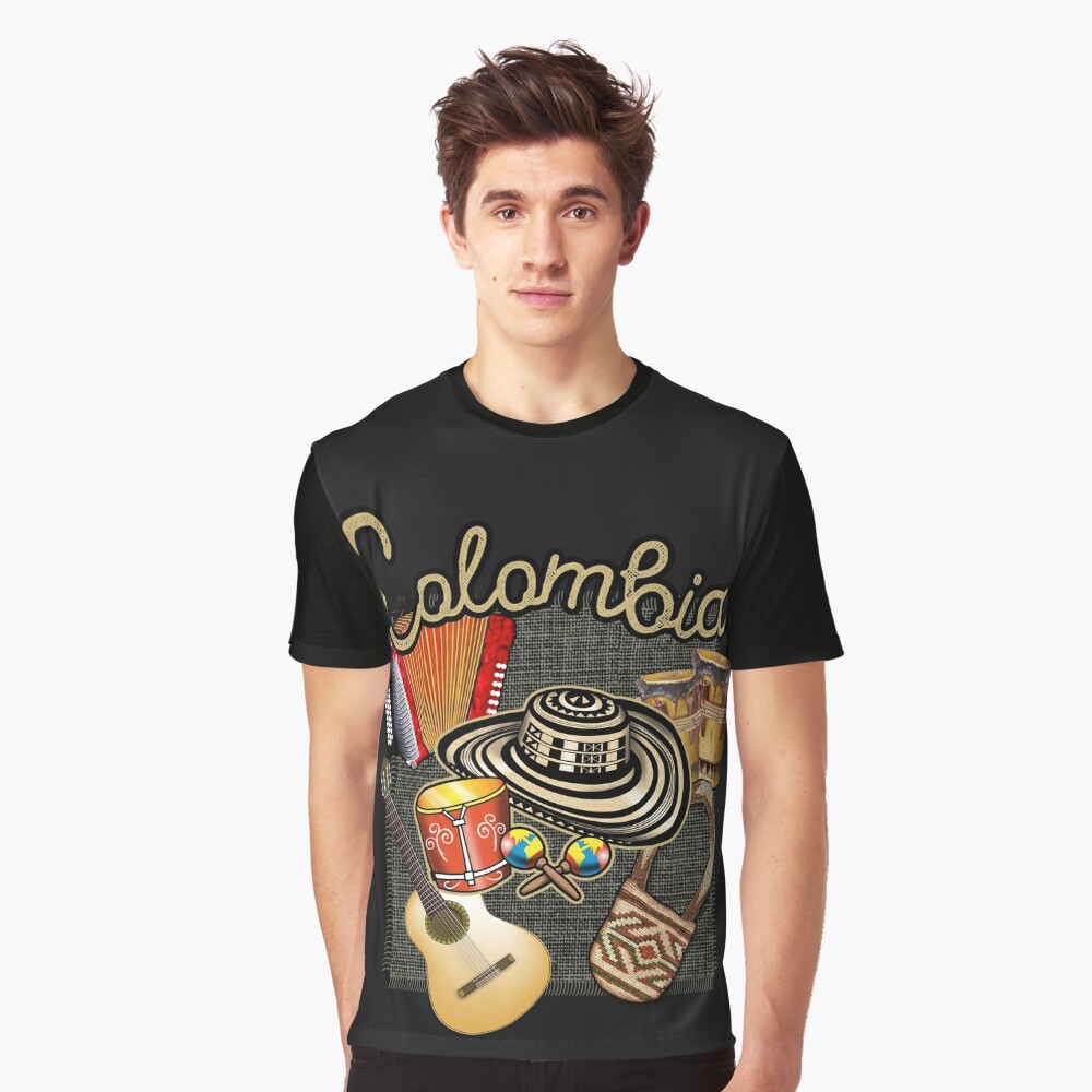 Colombia Tipica Acordeon Maracas Sombrero Vueltiao Active T-Shirt for Sale  by LeoZitro