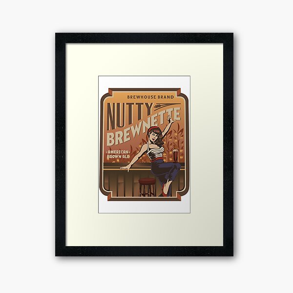 The Nutty Brewnette, American Brown Ale Framed Art Print