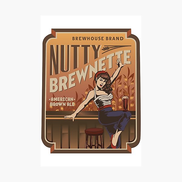 The Nutty Brewnette, American Brown Ale Photographic Print