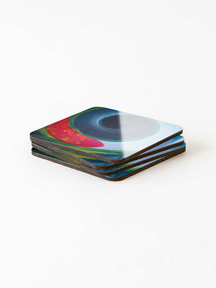 Thumbnail 4 of 5, Coasters (Set of 4), Fish circle designed and sold by RASAnation.