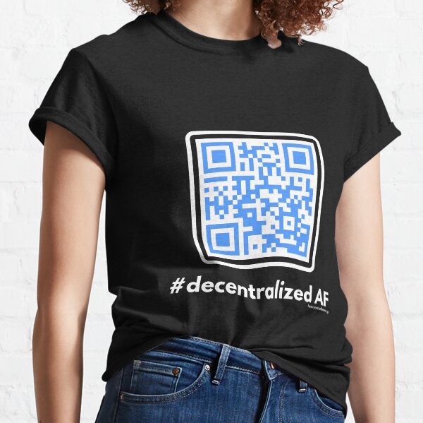 #decentralized AF - Cardano QR with US spelling (dark fabrics) Classic T-Shirt