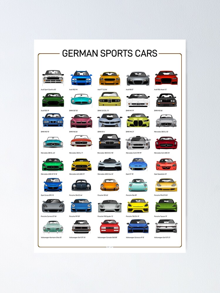 Póster con la obra «Coches deportivos alemanes» de Alt_ Illustrations