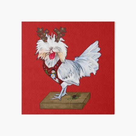 Item preview, Splash Polish Rooster In An Ugly Christmas Sweater Vest, Reindeer Antlers, And Gift designed and sold by iamgirl1.