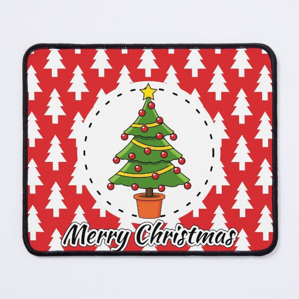 Item preview, Christmas Tree on Red White Pines Pattern - Merry Xmas designed and sold by BirdAtWork.