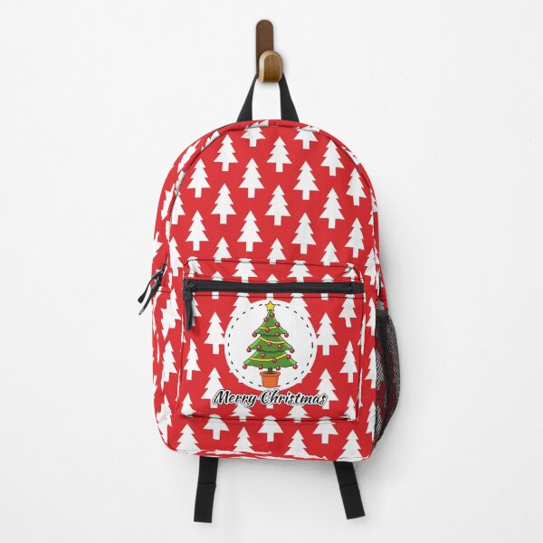 Item preview, Christmas Tree on Red White Pines Pattern - Merry Xmas designed and sold by BirdAtWork.