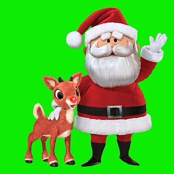 Artwork thumbnail, Retro Rudolph and Santa by Slinky-Reebs