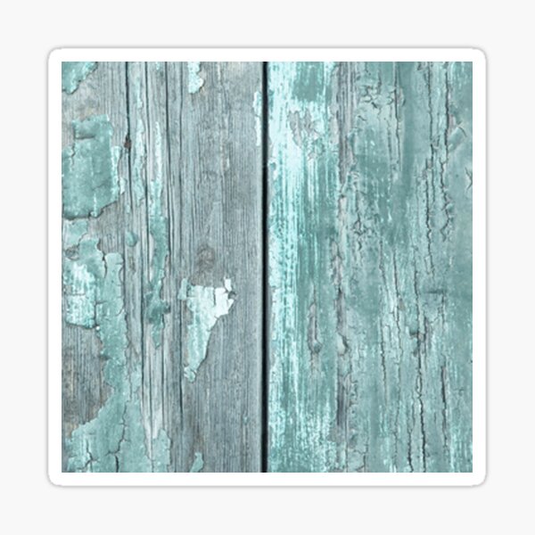 shabby chic, pays minable, rustique, sarcelle d'hiver, menthe, gris, mur en bois, vintage, moderne, à la mode Sticker