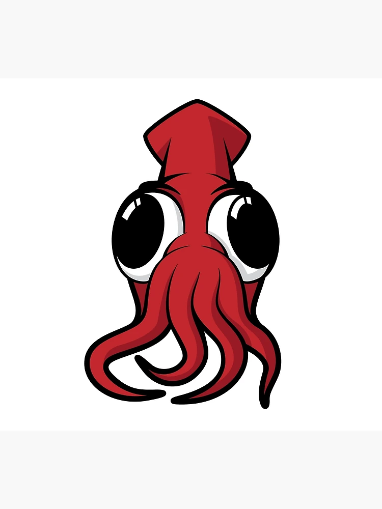 An Angry Red Squid Cartoon Illustration. Isolated. Cute Drawing. Sea  Creature. Stock Illustration - Illustration of cartoon, food: 233157061