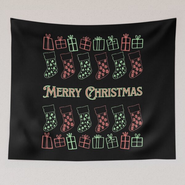 Item preview, Tacky Merry Christmas Barebranch, Ugly Holidays Old Fashioned stockings Design designed and sold by Constant Readers.
