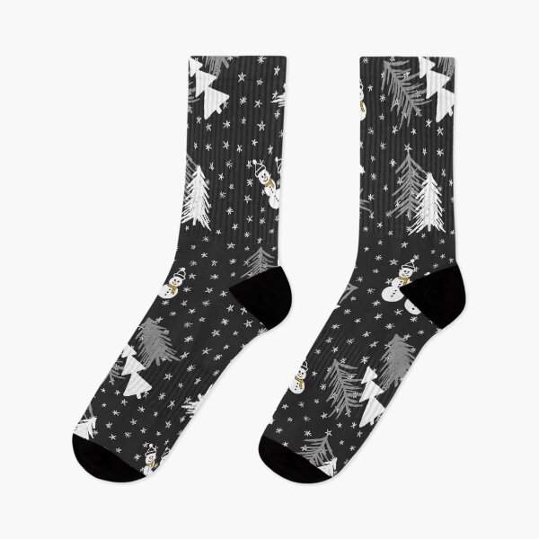 Item preview, Christmas Trees, Snowman Pattern - Black designed and sold by MitaDreamDesign.