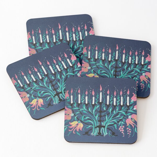 Item preview, Lights of Hanukkiah decorated with Flowers  designed and sold by Olga Zamlinsky.