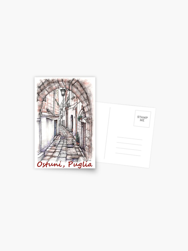 Thumbnail 1 of 2, Postcard, Ostuni BR, Puglia, Italy designed and sold by matteo-sketcher.