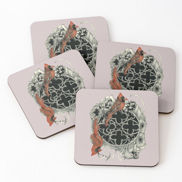 Item preview, Cardinals, gothic window, and glowers designed and sold by KnowingWonder.