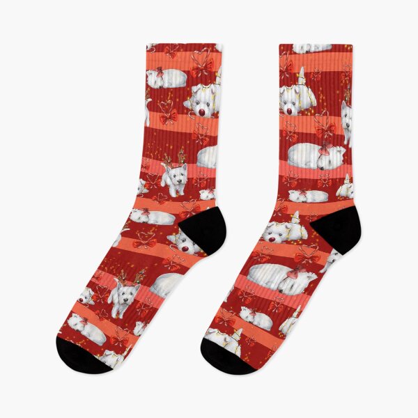 Item preview, Christmas Westies red pattern designed and sold by ArtInPi.