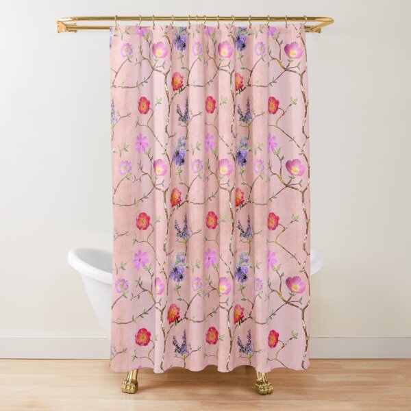 Chinoiserie Garden in Pink Shower Curtain