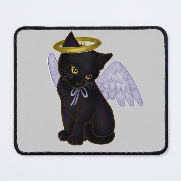 Item preview, Halloween Black Kitten Dressed In Angel Costume  designed and sold by iamgirl1.