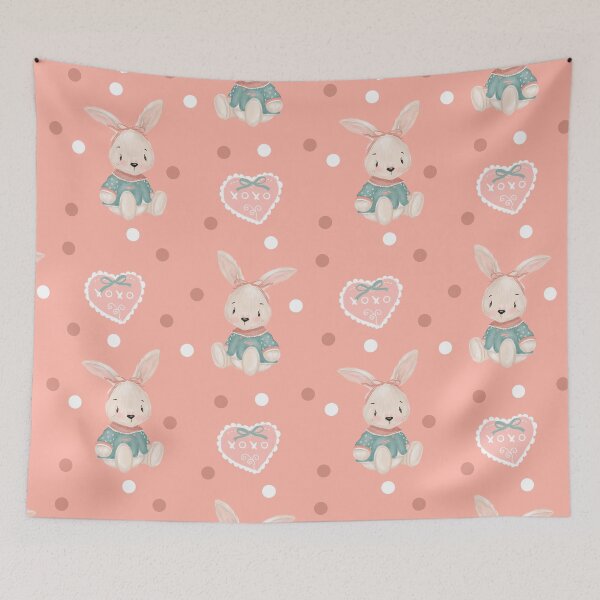 Item preview, Bunny Rabbit girl Hearts,Kids royal decoration  designed and sold by ValandMolly.