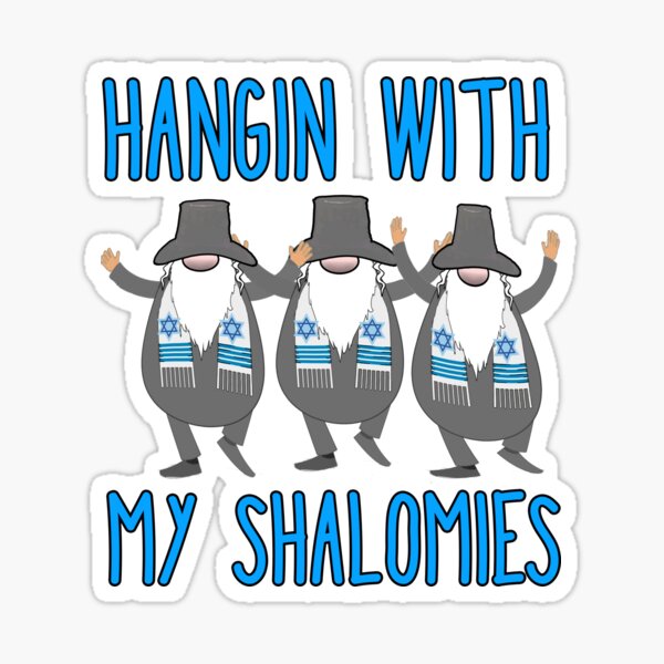 Item preview, Hangin with My Shalomies 3 Hanukkah Gnomes Elves Cute Rabbis  designed and sold by funnytshirtemp.