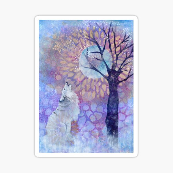 Howling at the Moon Sticker