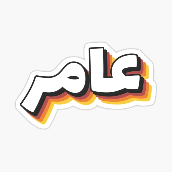 Retro Name in Arabic,  Amina or Ameena  with Groovy Typo Gift Sticker  for Sale by Studio TANFF