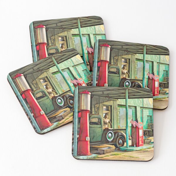 Item preview, Old Gas Station With Red Pumps designed and sold by art64.