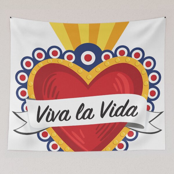Item preview, Mexican Sacred Heart IV / "Viva la Vida" Frida Kahlo's Quote in Spanish by Akbaly designed and sold by Akbaly.