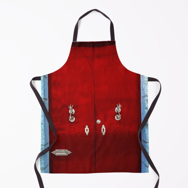 Item preview, Red wooden door with golden vintage knockers designed and sold by lena-maximova.