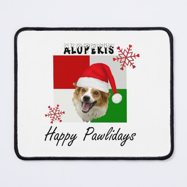 Item preview, Happy Pawlidays – Christmas Alopekis Dog Design w/ Santa Hat designed and sold by platinumblks.