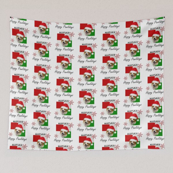 Item preview, Happy Pawlidays – Christmas Alopekis Dog Design w/ Santa Hat designed and sold by platinumblks.