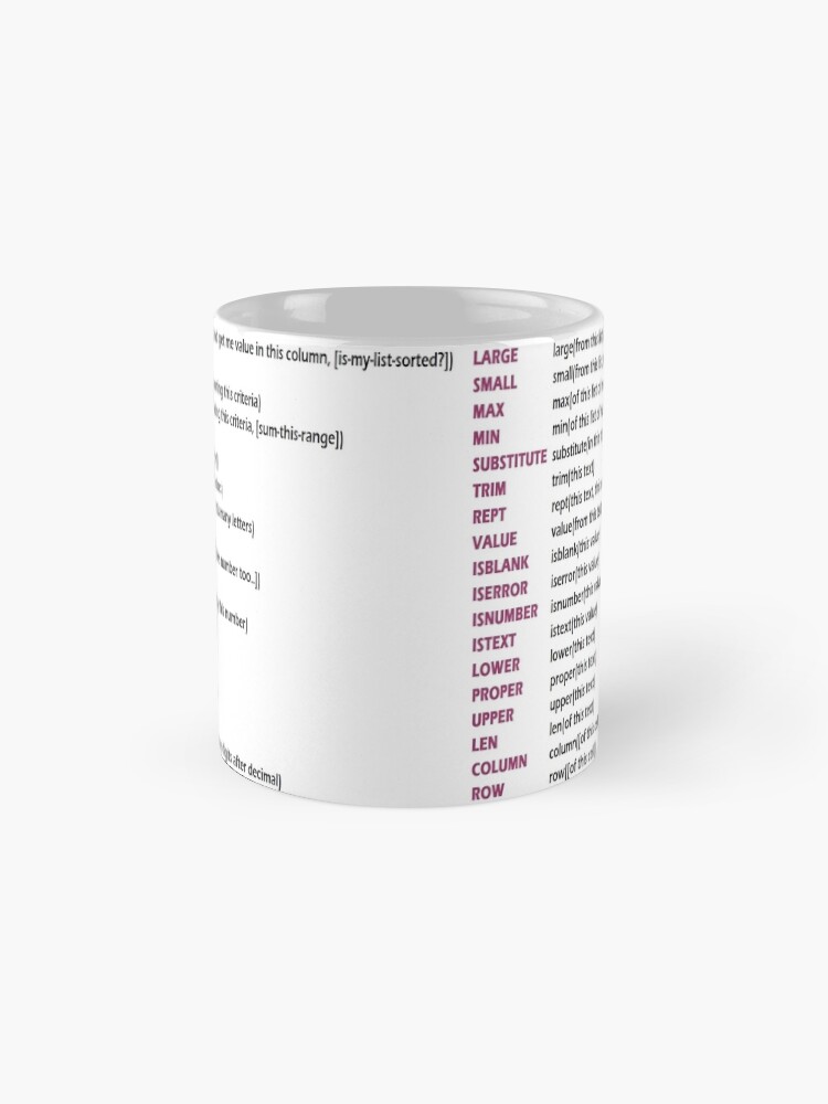 "Ultimate guide to Excel Spreadsheets functions" Coffee Mug for Sale by 