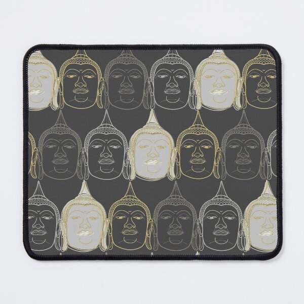 Item preview, Oriental Buddha's Smile Zen Gold Silver And Grey Pop Art © fatfatin designed and sold by fatfatin.