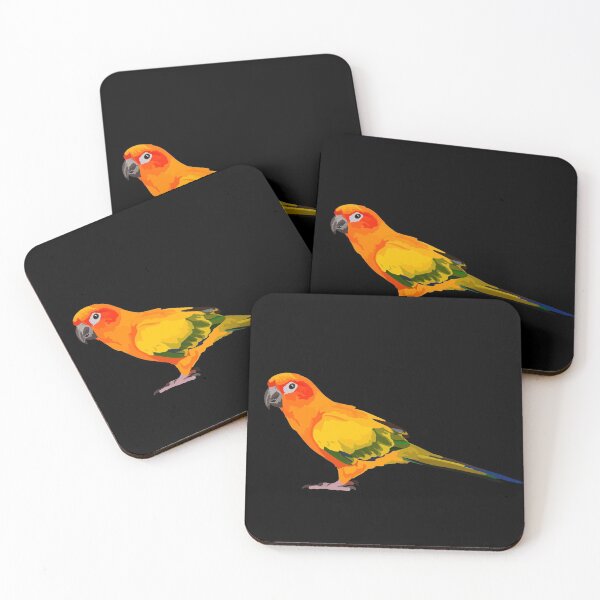 Item preview, S is for Sun Conure,Sun Conure Illustration – Bright and Playful Tropical Parrot Artwork designed and sold by PrettylittlepastelUk.