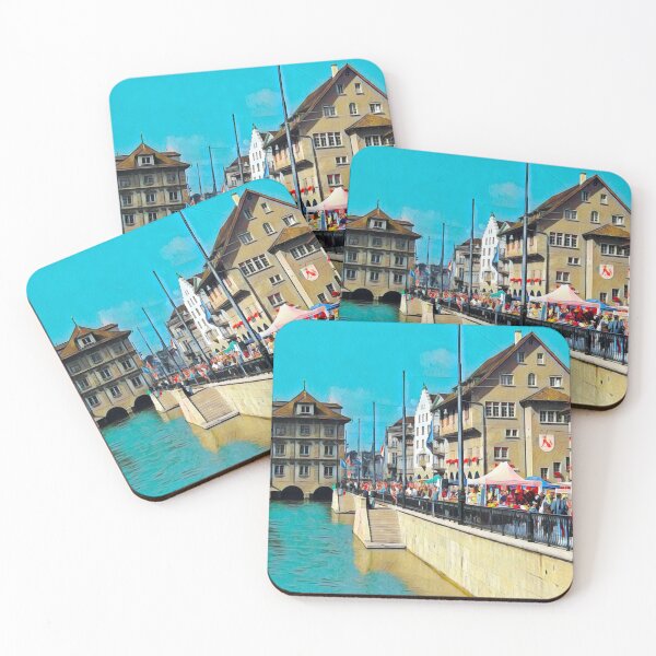 Item preview, Streets of Zurich designed and sold by Sofia-Draws.